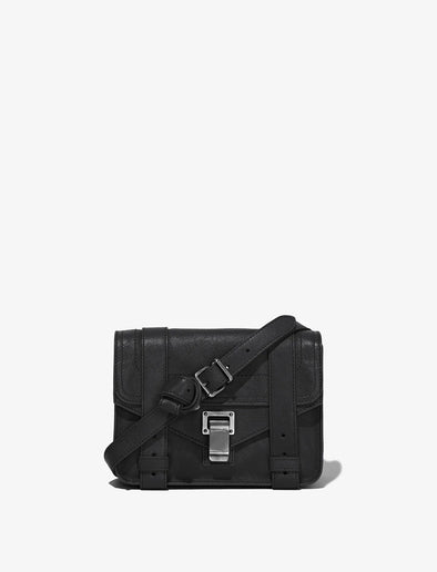 Front view of PS1 Mini Crossbody Bag in black