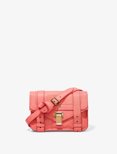 Front image of PS1 Mini Crossbody in Neon Coral