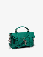 Side image of PS1 Tiny Bag in emerald/teal