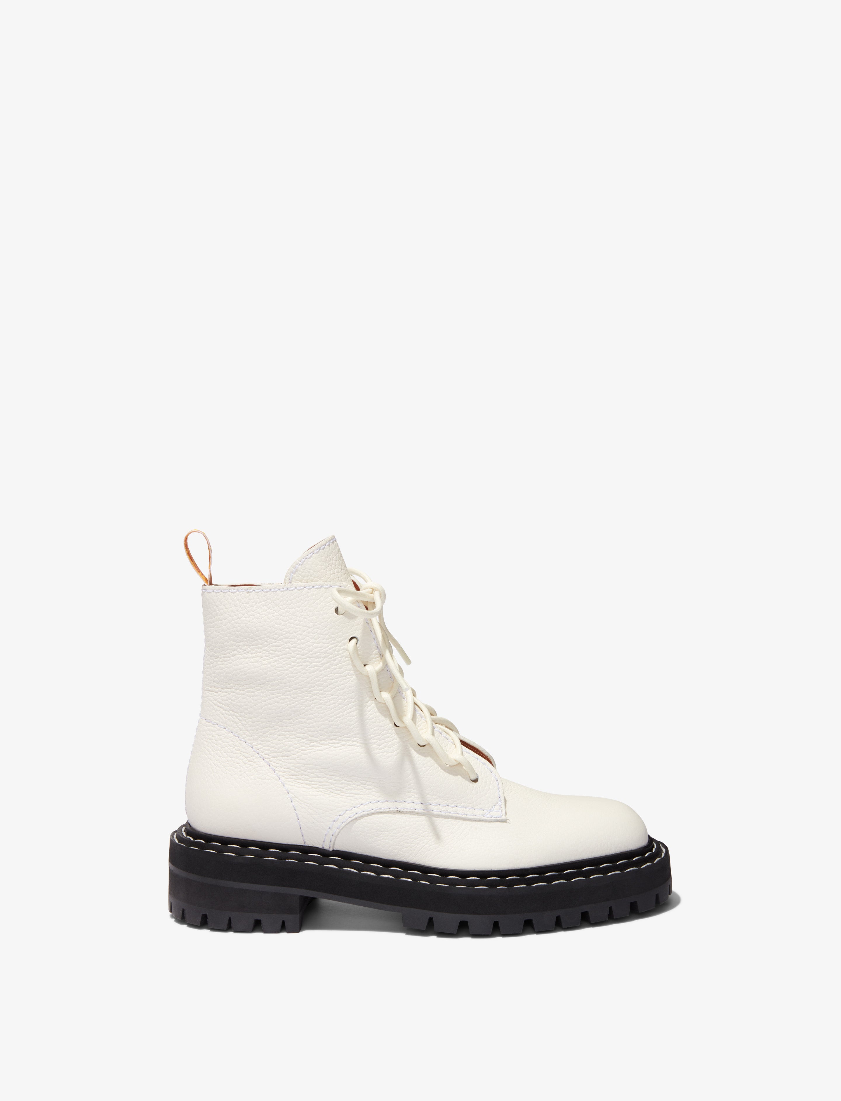 Lug Sole Combat Boots in Grainy Leather Proenza Schouler