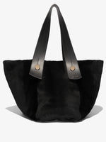 Back image of XL Shearling Tobo Tote in Black