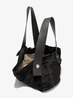 Aerial image of XL Shearling Tobo Tote in Black