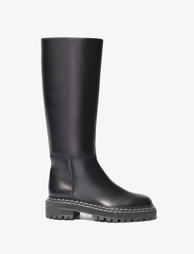 Side image of Lug Sole Tall Boots in Black