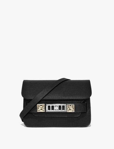 Front image of PS11 Mini Classic bag in BLACK