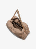 Aerial image of Nappa Tobo Shoulder Bag in LIGHT TAUPE