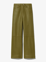 Flat image of Cropped Leather Pants in military