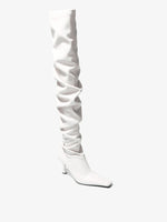 Front  image of Trap Over The Knee Boots in WHITE