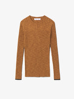 Still Life image of Fine Gauge Rib Knit Top in CHESTNUT/BLACK