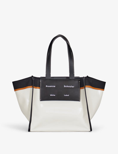 Coated Canvas Leather Tote Bag
