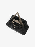 Interior image of Quilted Chain Tobo Bag in black