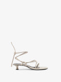 Front image of Pipe Ankle Tie Sandals - 40MM in WHITE