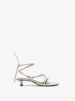 Front image of Pipe Ankle Tie Sandals - 40MM in WHITE