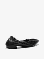 Back 3/4 image of Lamb Ruched Ballet in black