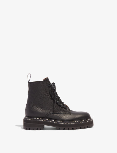 Lug Sole Combat Boots in Grainy Leather Proenza Schouler