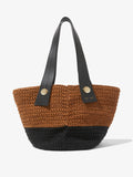 Front image of Large Crochet Tobo Tote in MELANGE TAPENADE