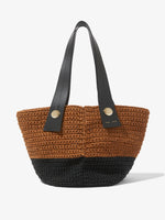 Front image of Large Crochet Tobo Tote in MELANGE TAPENADE