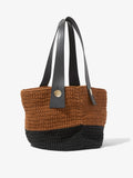 Side image of Large Crochet Tobo Tote in MELANGE TAPENADE