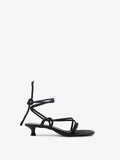 Front image of Pipe Ankle Tie Sandals - 40MM in Black