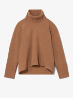 Still Life image of Doubleface Eco Cashmere Oversized Turtleneck Sweater in SADDLE