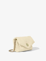 Side image of Small Quilted PS Harris Bag in pale sand