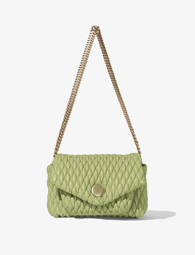 Front image of Small Quilted PS Harris Bag in pale green