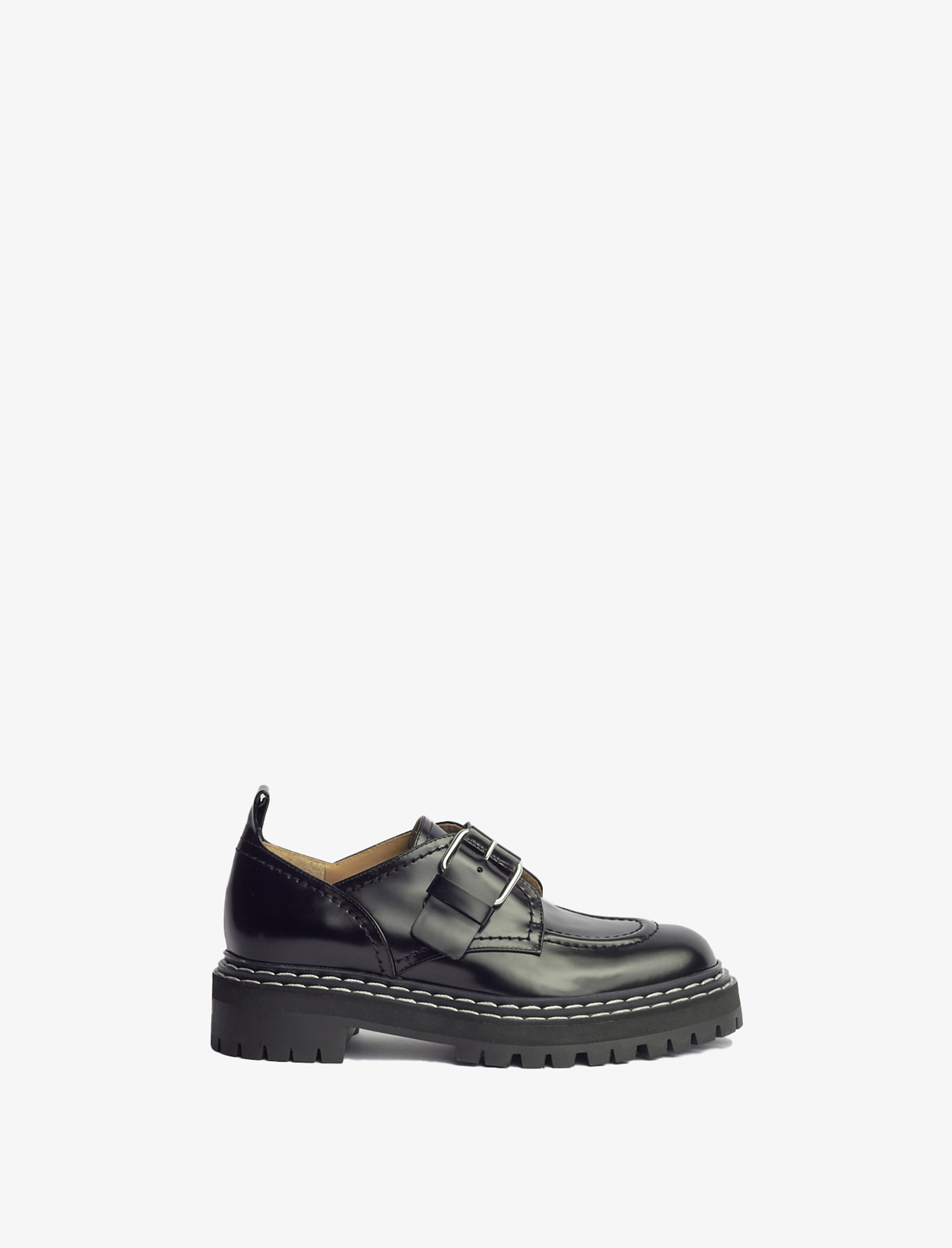 Lug Sole Buckle Oxfords in Spazzolato Leather Proenza Schouler