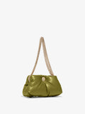 Side image of Small Puffy Chain Tobo Bag in moss