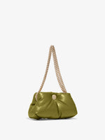 Side image of Small Puffy Chain Tobo Bag in moss