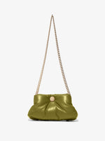 Front image of Small Puffy Chain Tobo Bag in moss