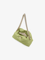 Interior image of Small Puffy Chain Tobo Bag in pale green