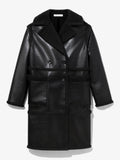 Flat image of Faux Sherpa Coat in black