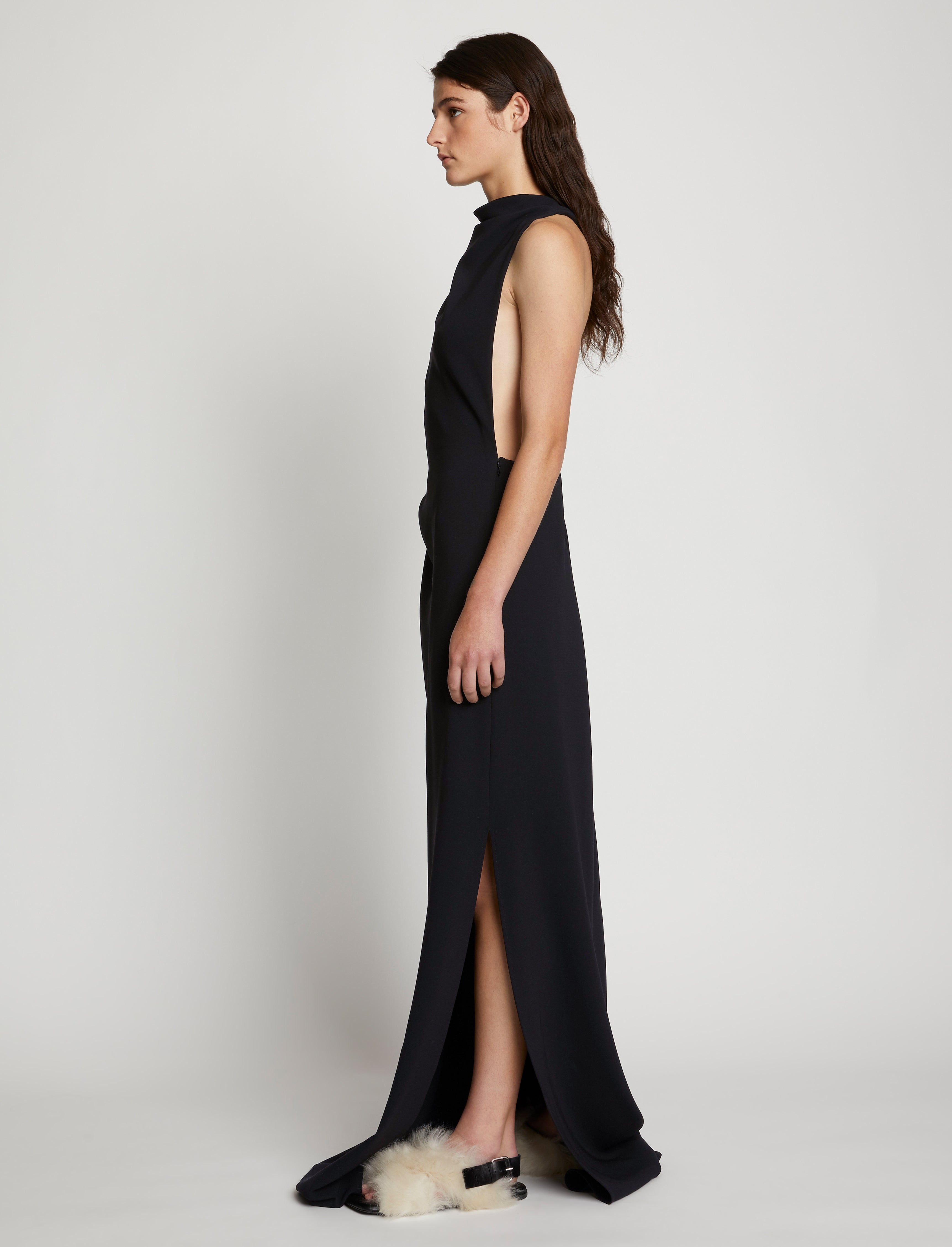 Faye Backless Twist Back Dress in Matte Viscose Crepe – Proenza