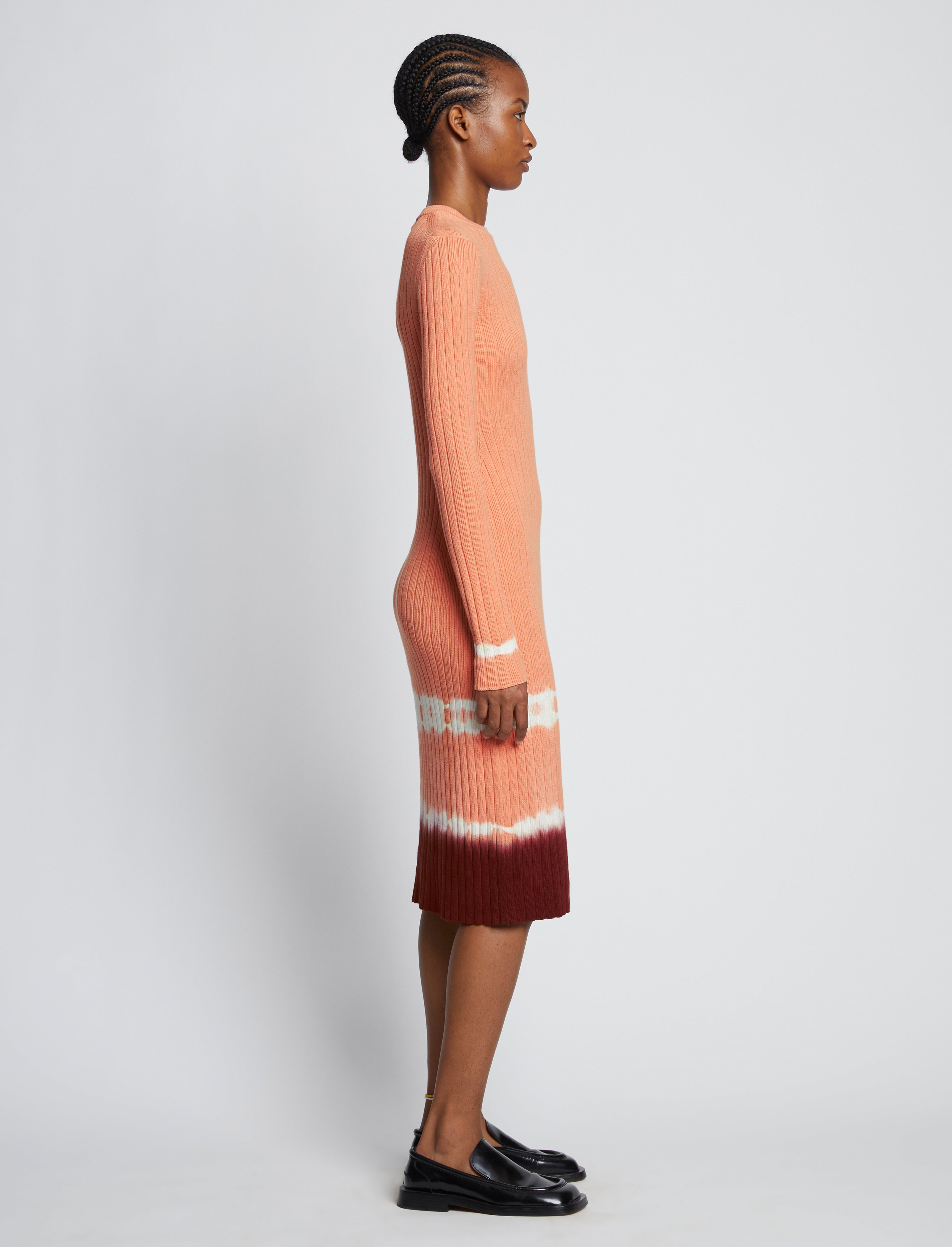 Proenza Schouler White Label Rib Knit Dip Dye Dress - Salmon Multi |  Proenza Schouler Official Site