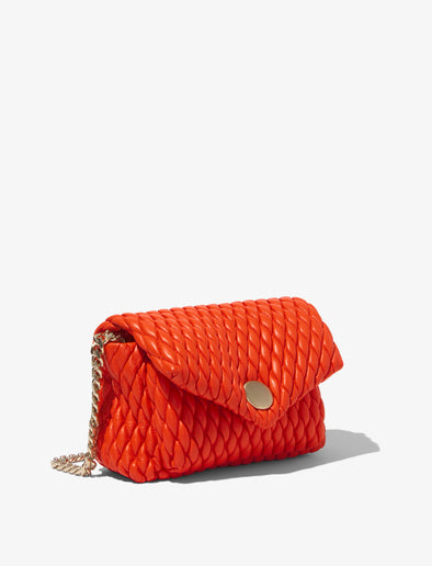 Side image of Quilted PS Harris Bag in coral