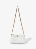 Back image of Small Woven Leather Chain Tobo Bag in OPTIC WHITE