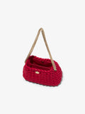 Aerial image of Small Woven Leather Chain Tobo Bag in BORDEAUX