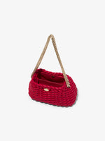 Aerial image of Small Woven Leather Chain Tobo Bag in BORDEAUX