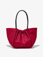 Front image of Large Ruched tote in BORDEAUX