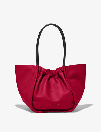 Front image of Large Ruched tote in BORDEAUX