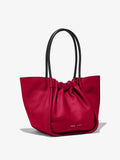 Side image of Large Ruched tote in BORDEAUX