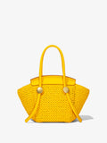 Back image of Small Raffia Pipe Bag in LEMON