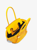 Aerial image of Small Raffia Pipe Bag in LEMON