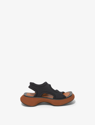 Front image of Stretch Rec Sandals in black