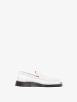 Side image of SQUARE LOAFERS in white