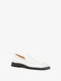 Front 3/4 image of SQUARE LOAFERS in white