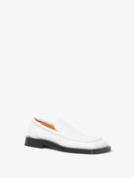 Front 3/4 image of SQUARE LOAFERS in white