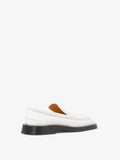 Back 3/4 image of SQUARE LOAFERS in white