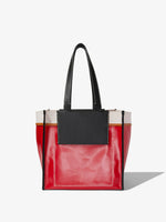 Back image of Large Morris Coated Canvas Tote in crimson