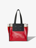 Front image of Large Morris Coated Canvas Tote in crimson