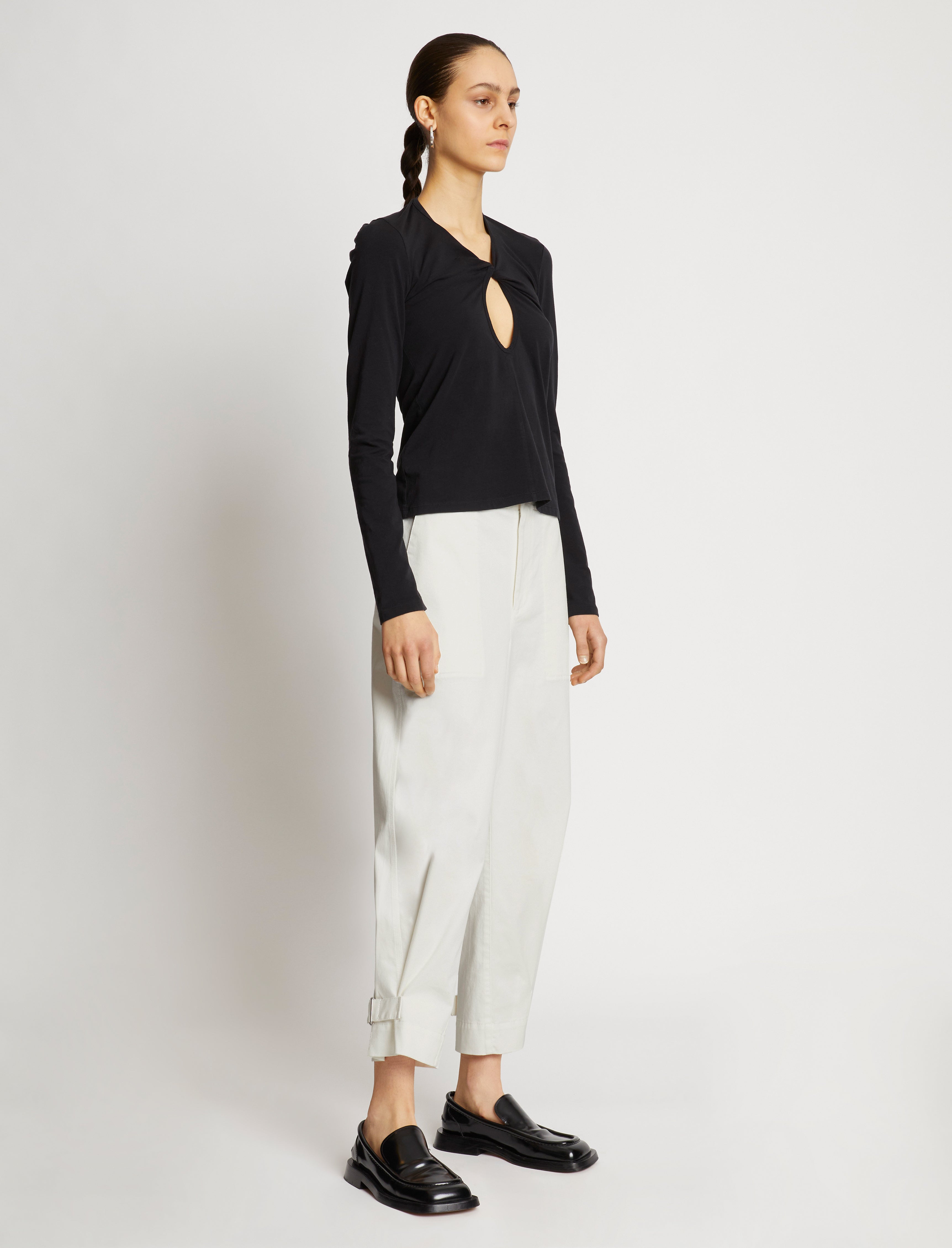 Kay Pant in Cotton Twill Off White